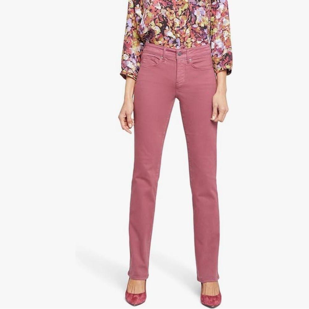 NYDJ Pink Marilyn Straight Sz 2 Wood Rose